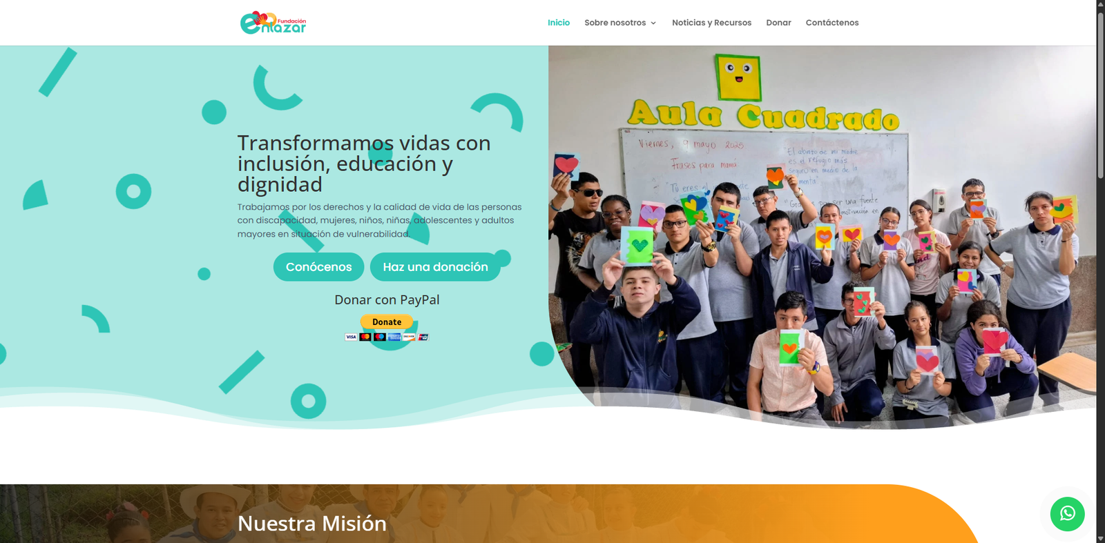 Mockup del proyecto Fundación Enlazar